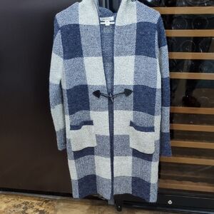 Blue and Gray Plaid Coat Nwot